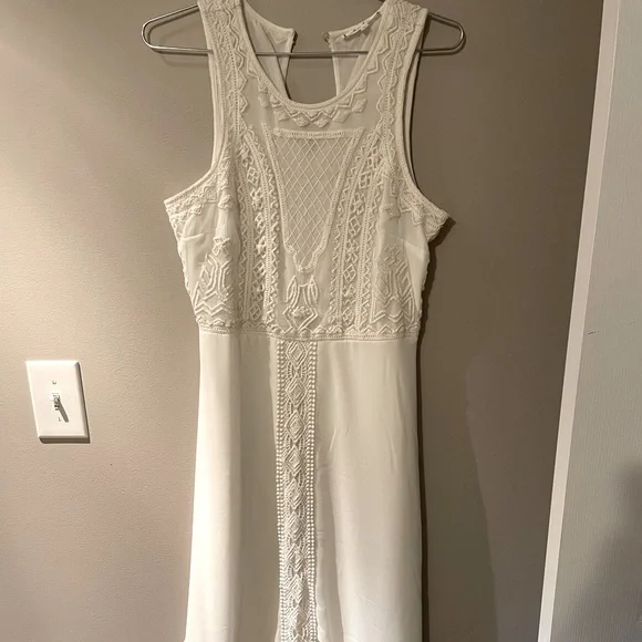 Willow and Clay/Small/ White Sleeveless Dress /bridal shower/ dress  rehearsal